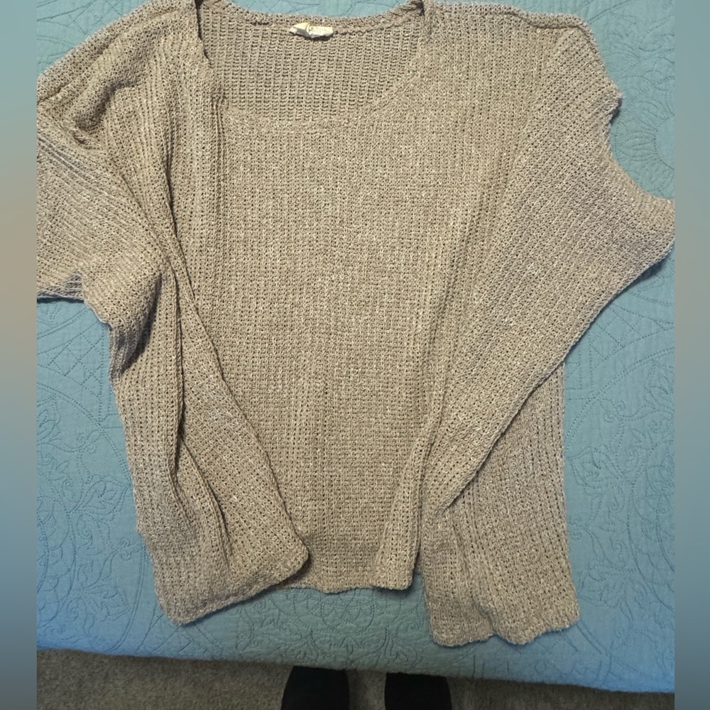 Women's Natural Color Oversize Sweater. Scoop neck. Draps under arm